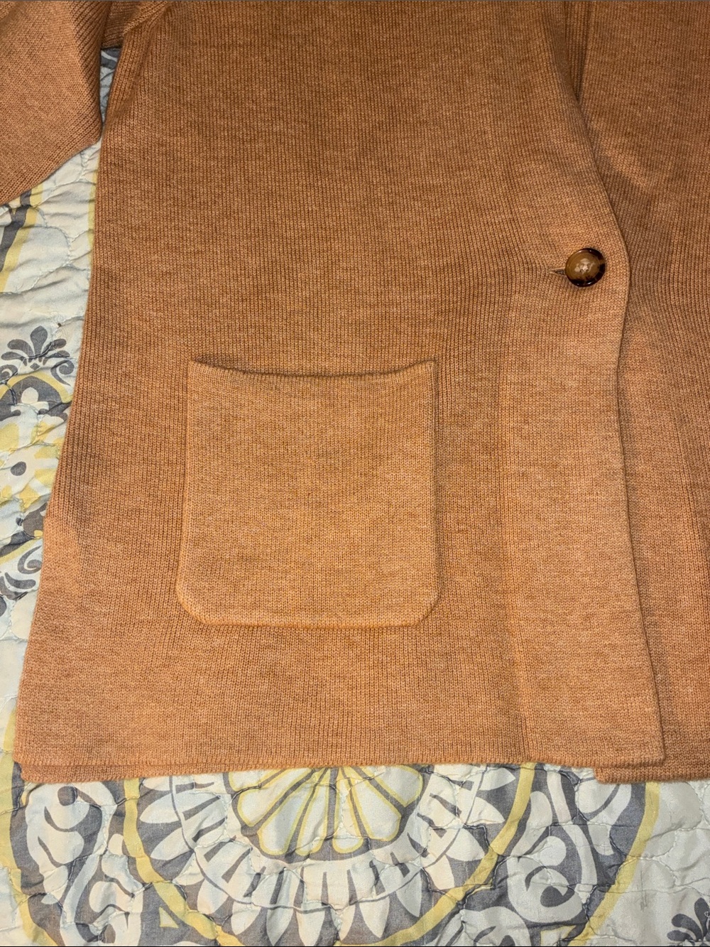 Talbots Cardigan Blazer Lambs Wool Blend Size 2X Camel Color - Picture 4 of 9